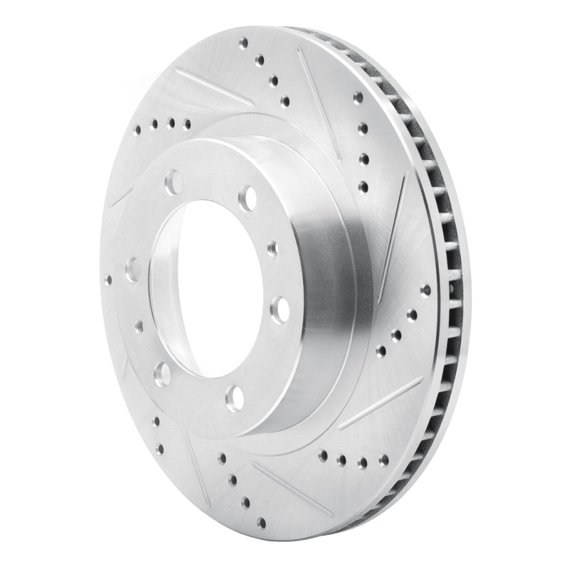 Toyota FJ Cruiser Brake Rotor (1) - Front Right - R1 Concepts - Drilled & Slotted - Silver - `03-`23